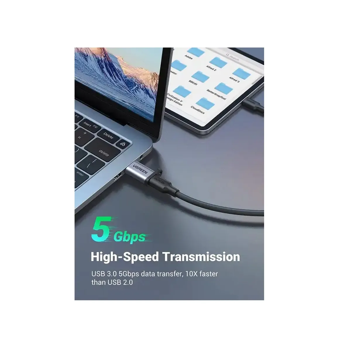 UGREEN - Adaptador UGREEN USB 3.0 A USB-C, Velocidad 5Gbps