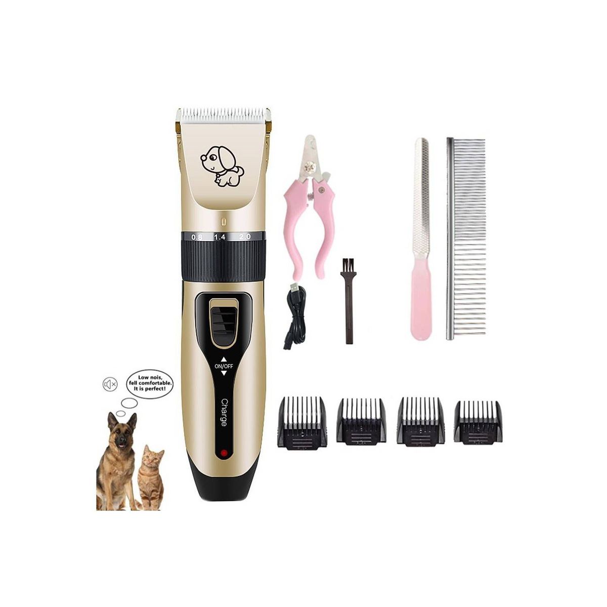 GENERICO - Kit Cortadora Pelo Mascota Inalambrico Silenciosa