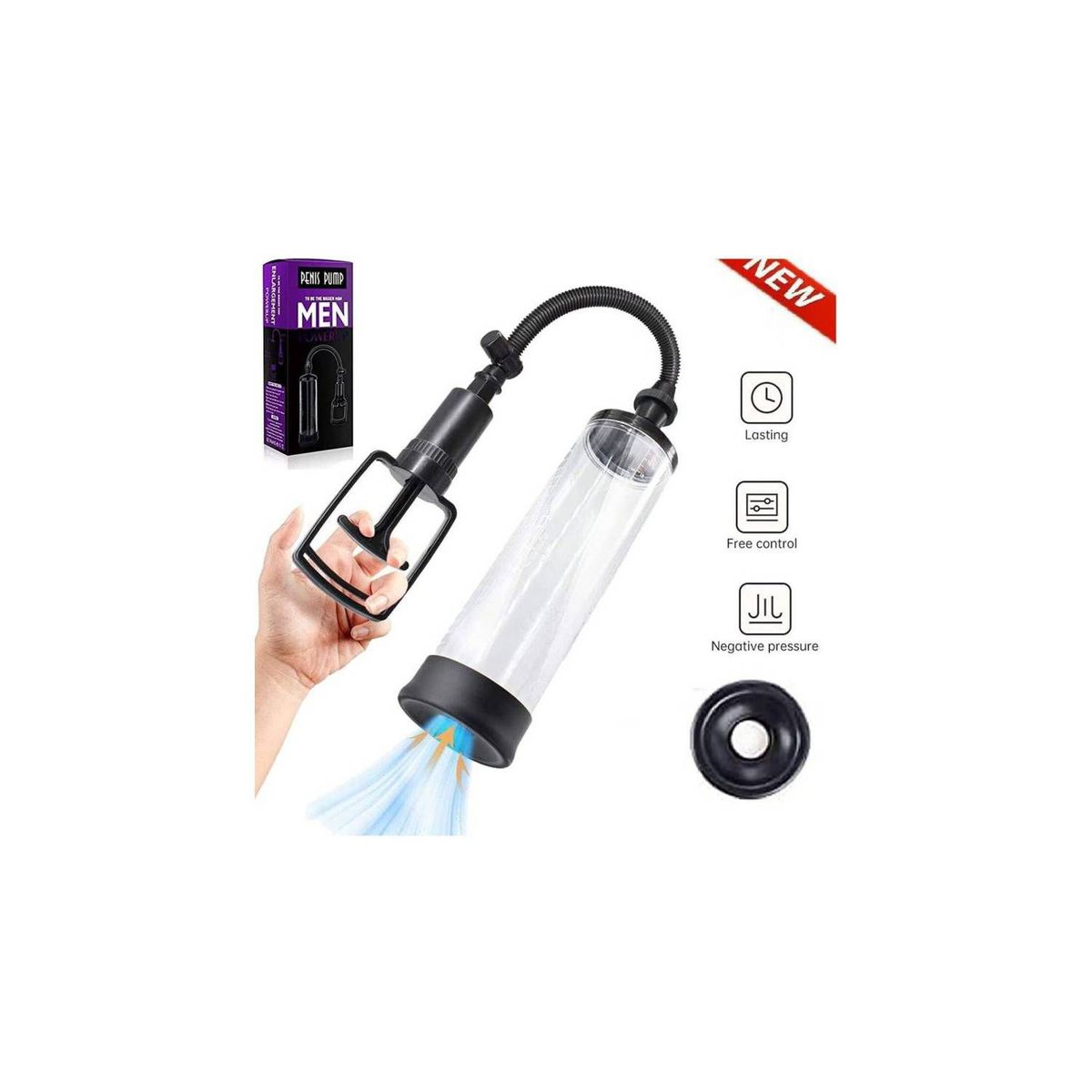 GENERICO - BOMBA AL VACÍO PARA AGRANDAR ALARGAMIENTO DE PENE EXTENSOR