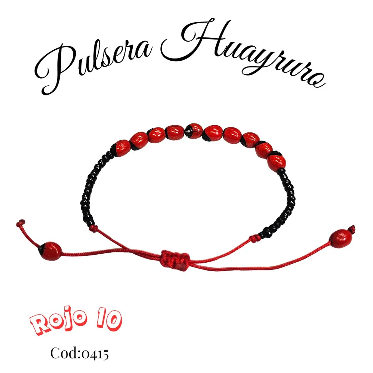 GENERICO - Pulsera Huayruro para bebes y niñas