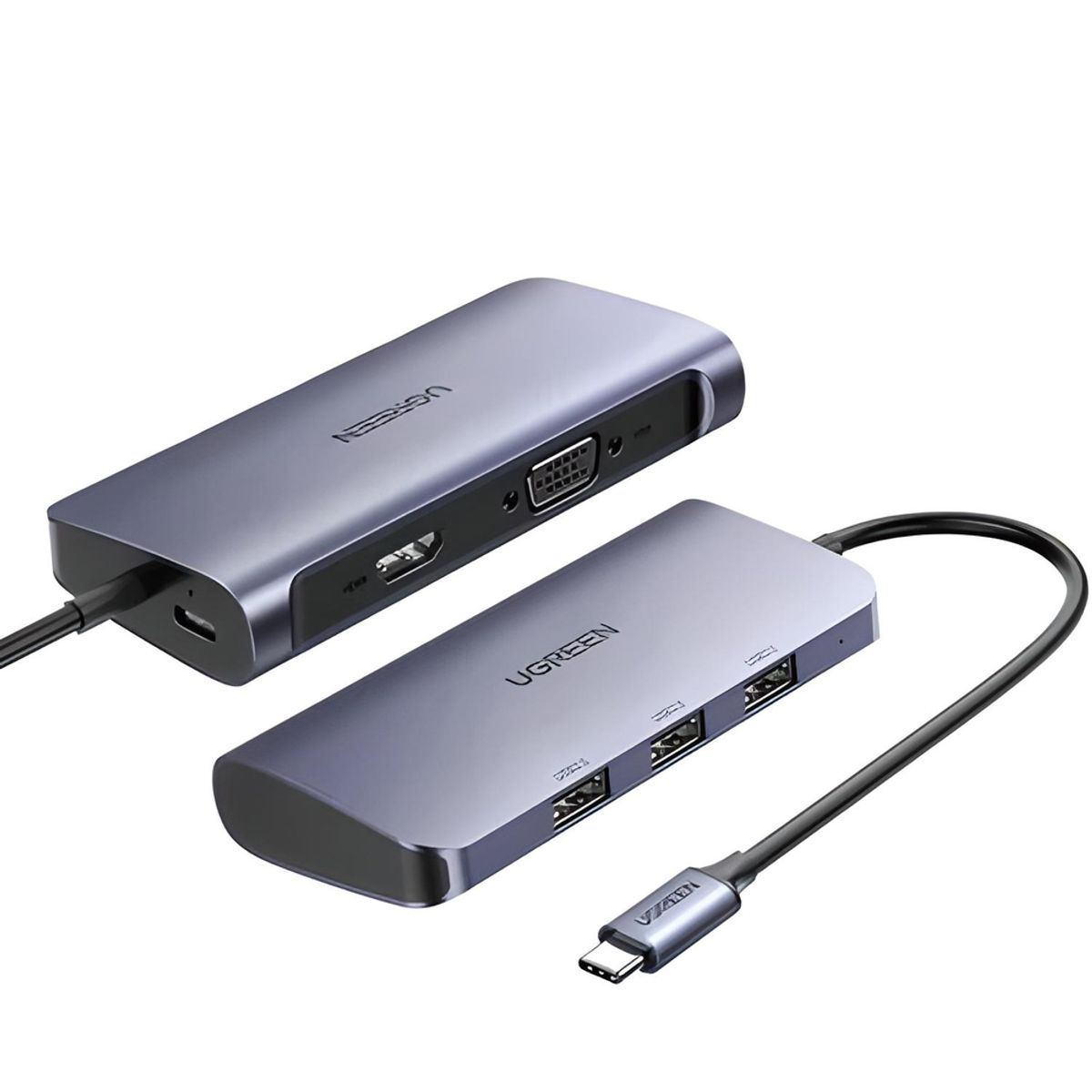 UGREEN - Adaptador UGREEN 6 en 1 USB-C Hub, 3*USB 3.0, HDM 4K, VGA, USB-C