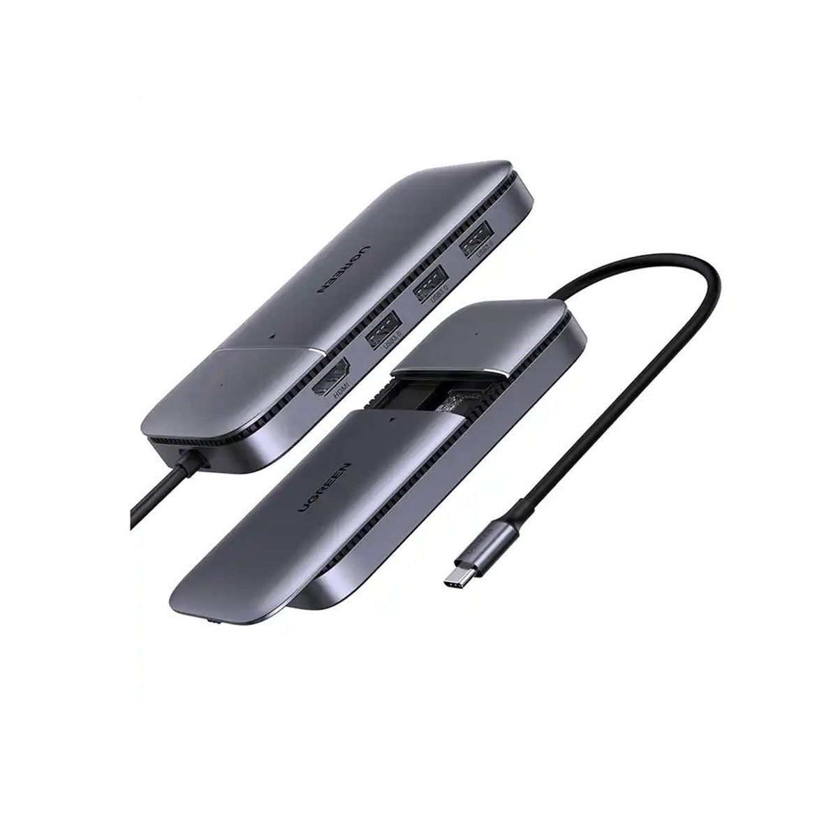 UGREEN - Adaptador UGREEN HUB, 6 en 1, USB-C A USB 3.0, M.2 SSD, HDMI, USB C