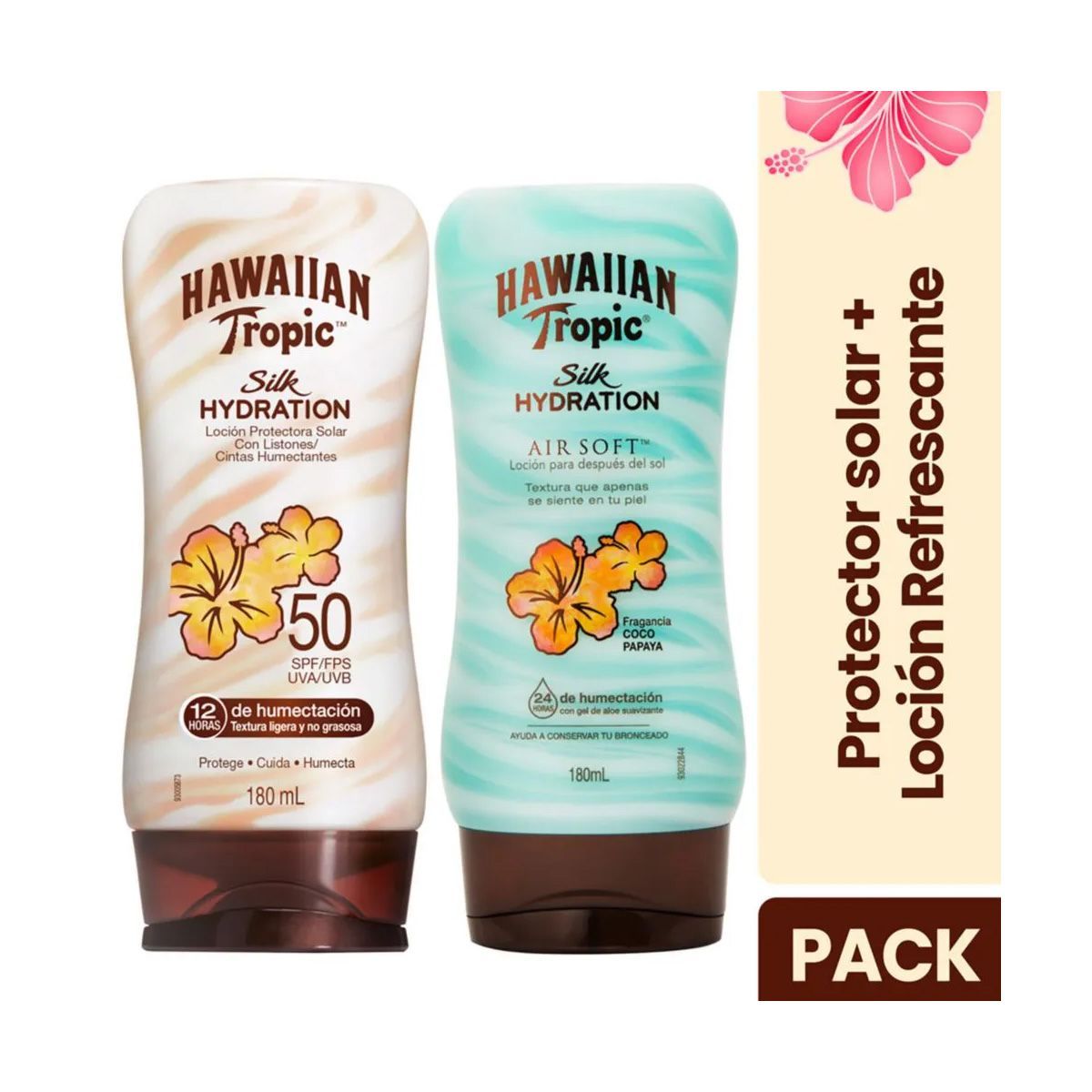 HAWAIIAN TROPIC - Protector Solar Silk Hydration FPS50  Loción Refrescante Silk Hydration AirSoft Hawaiian Tropic