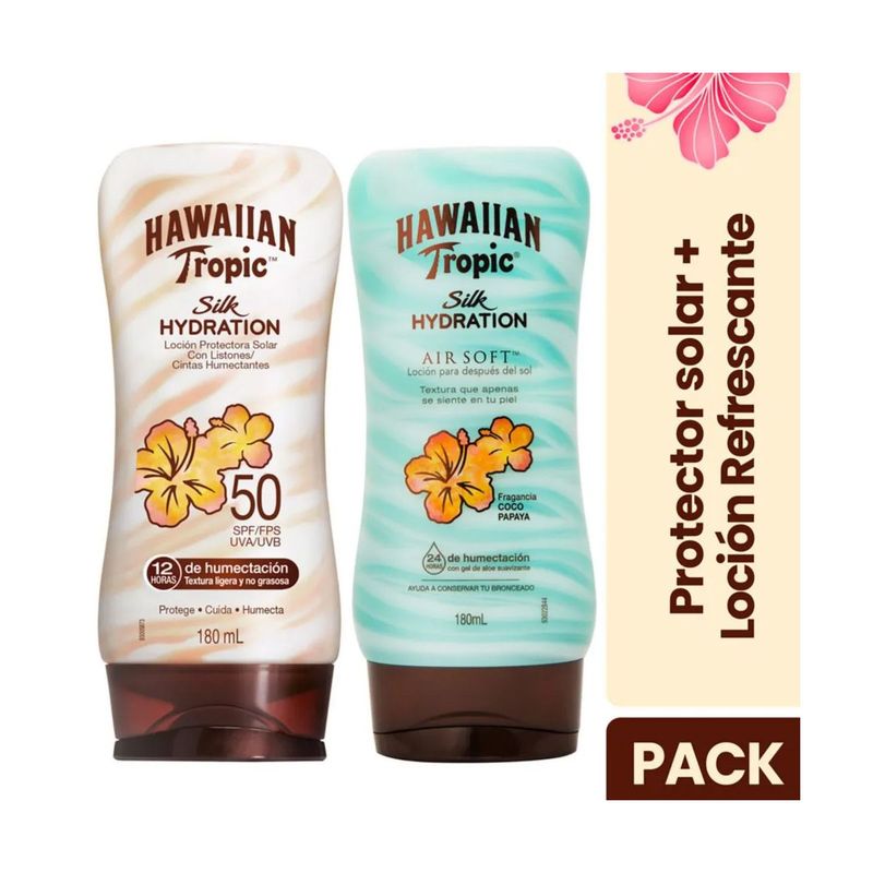 HAWAIIAN TROPIC - Protector Solar Silk Hydration FPS50  Loción Refrescante Silk Hydration AirSoft Hawaiian Tropic