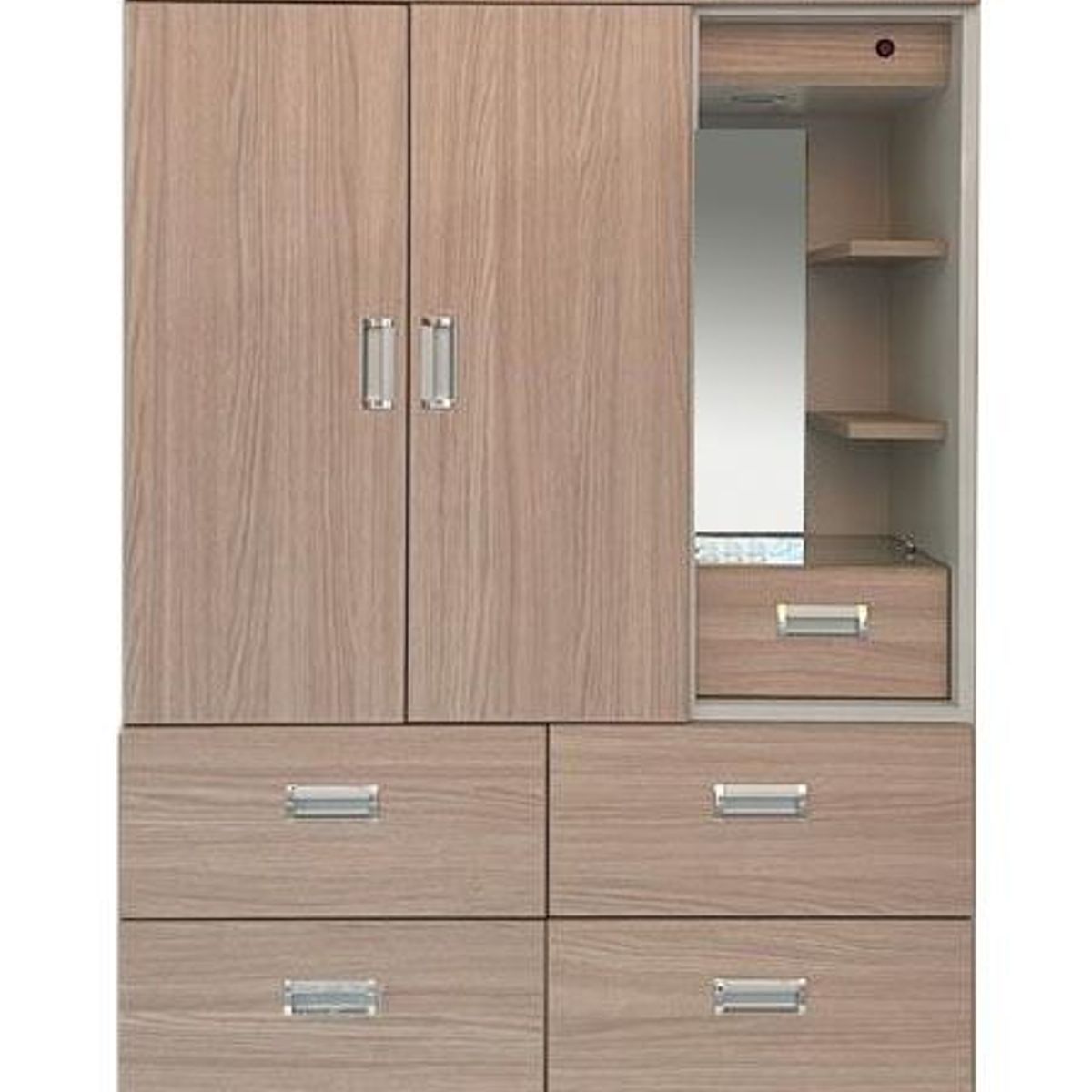 GENERICO - Ropero  Rop102-Pt02Arena 2 Puertas 6 Cajones Espejo