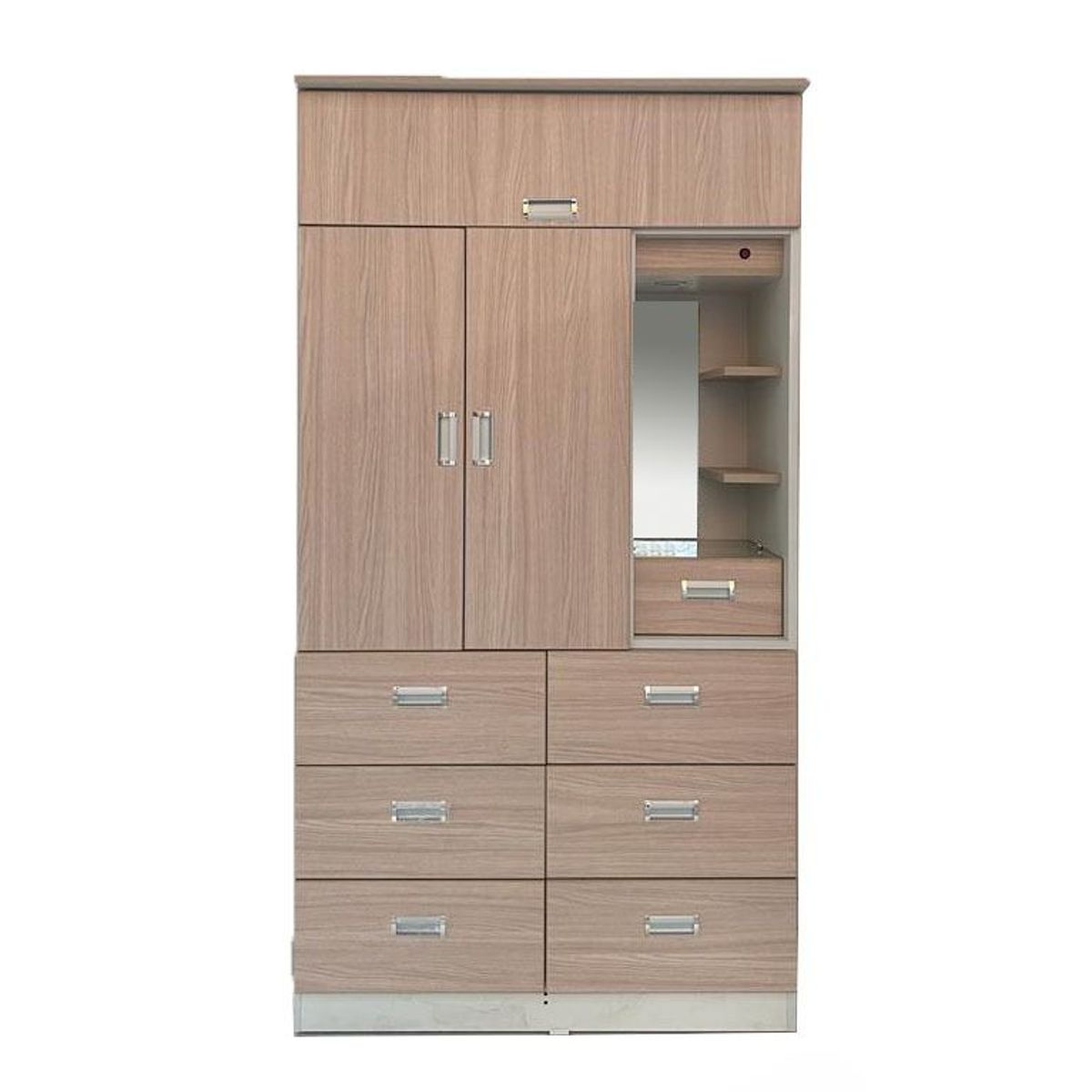 GENERICO - Ropero  Rop102-Pt02Arena 2 Puertas 6 Cajones Espejo