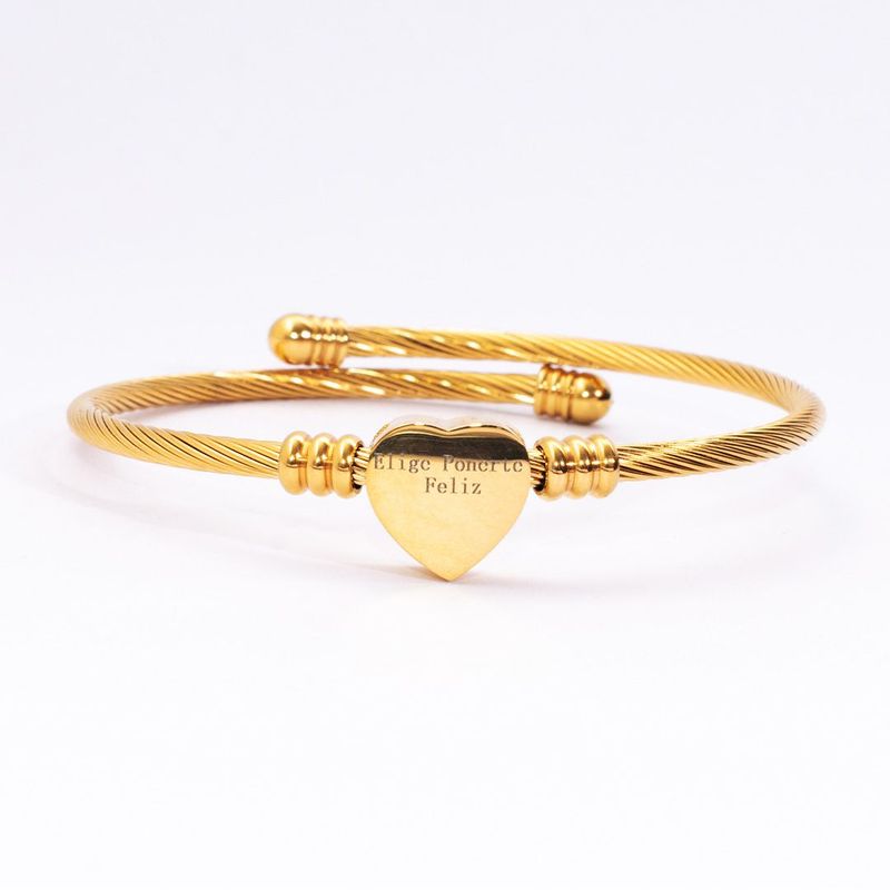 FLEIRI AND MANNER - Pulsera de Acero Inoxidable con Corazón de Felicidad Fleiri And Manner