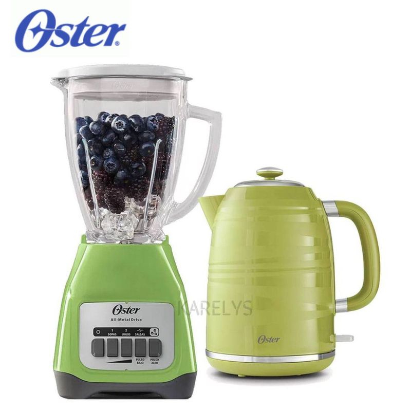 OSTER - COMBO Oster Licuadora BLSTKAGKPB Hervidor Eléctrico BVSTKT4177K Verde