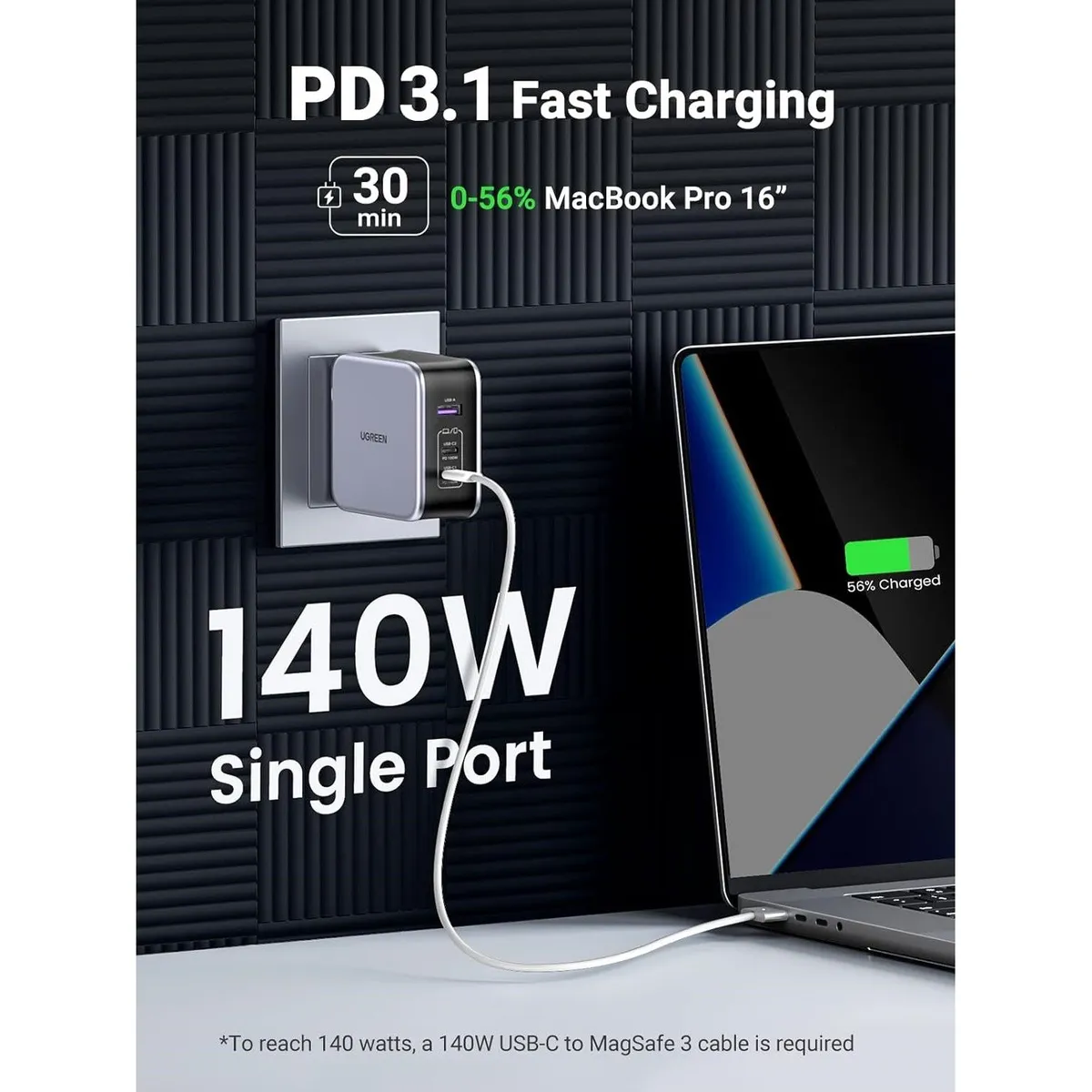 UGREEN - Cargador GAN 140w US Nexode UGREEN