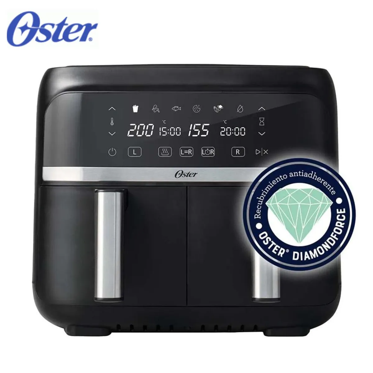 OSTER - Freidora de aire dual Oster digital 7,6 lts
