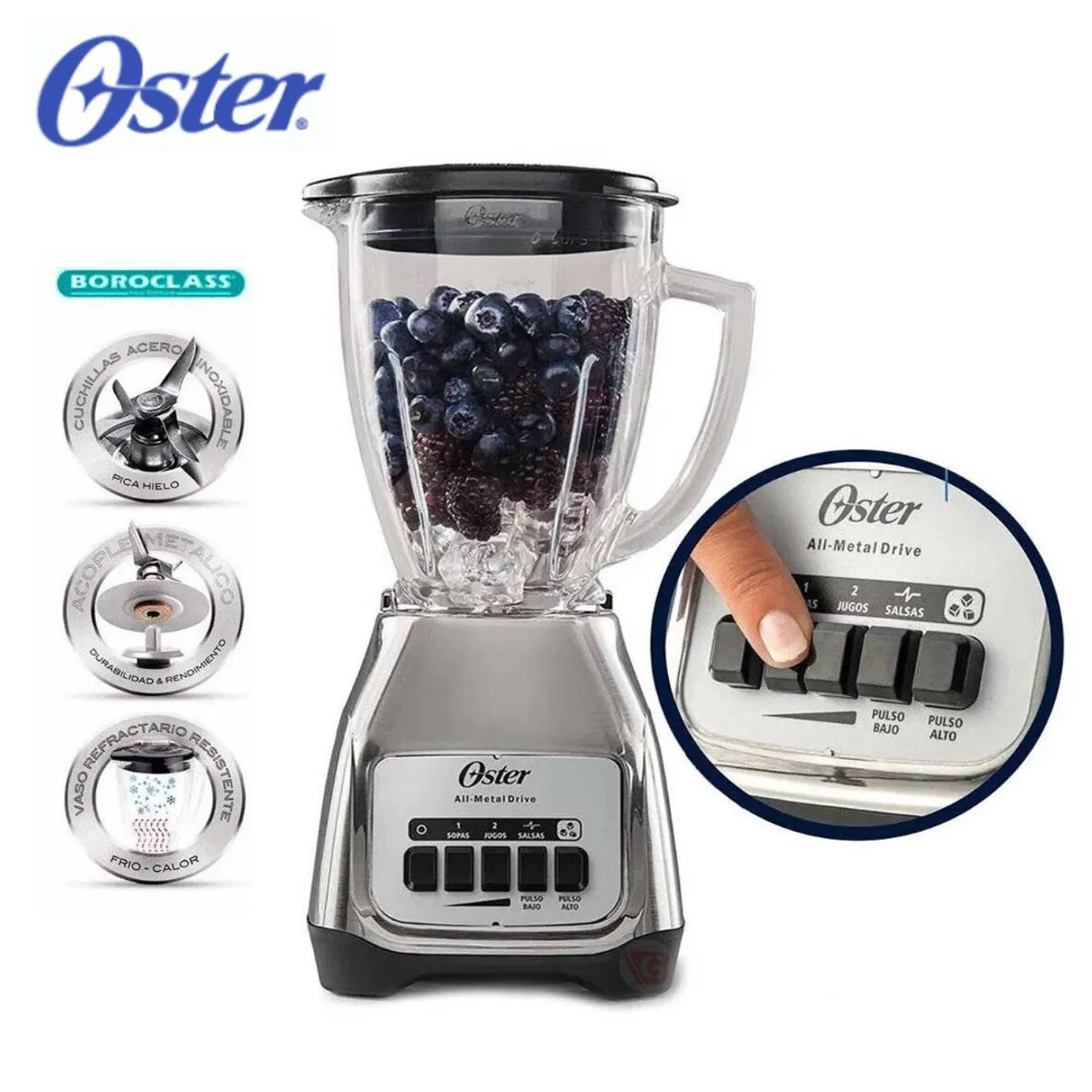 OSTER - Licuadora Oster 2 Velocidades BLSTKAG-NPB 1.25Lts