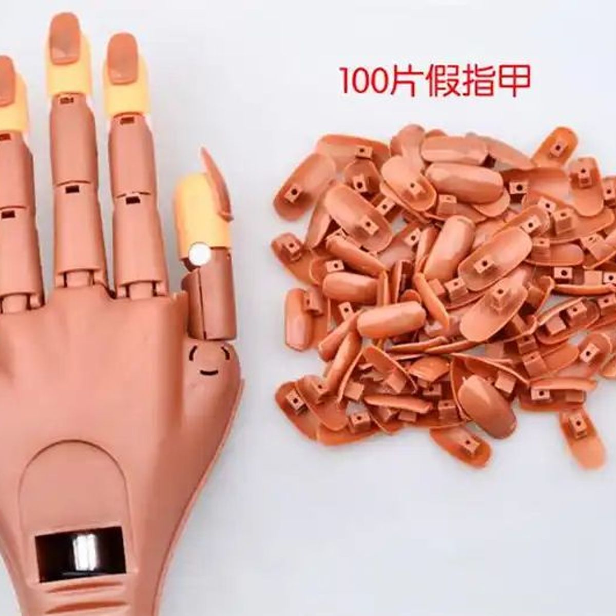 GENERICO - Mano De Práctica Entrenamiento Manicure 100 Uñas Postizas