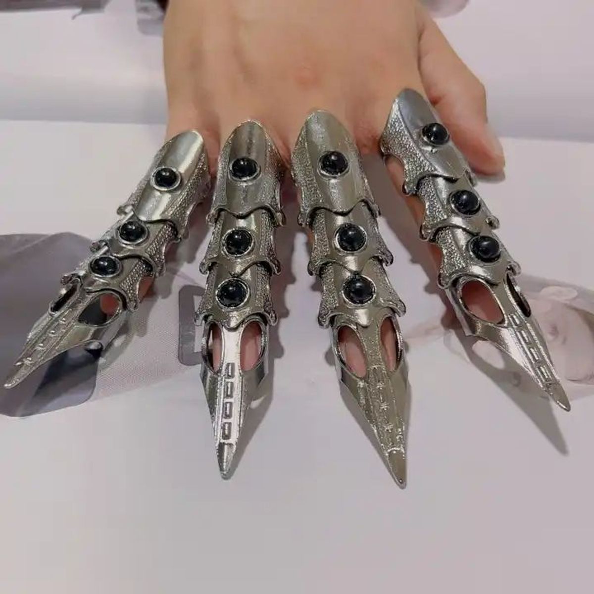 GENERICO - Anillo De Moda Dedo Largo Punk Gótico
