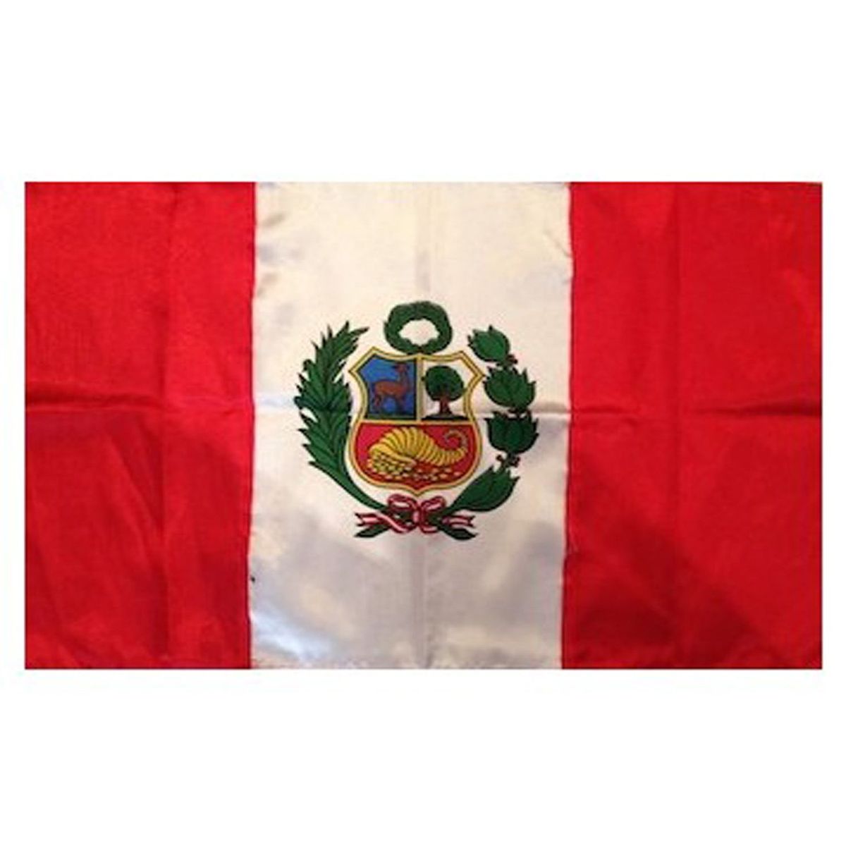 GENERICO - Bandera Del Perú 60 Cm X 90 cm Con Escudo Calidad A1