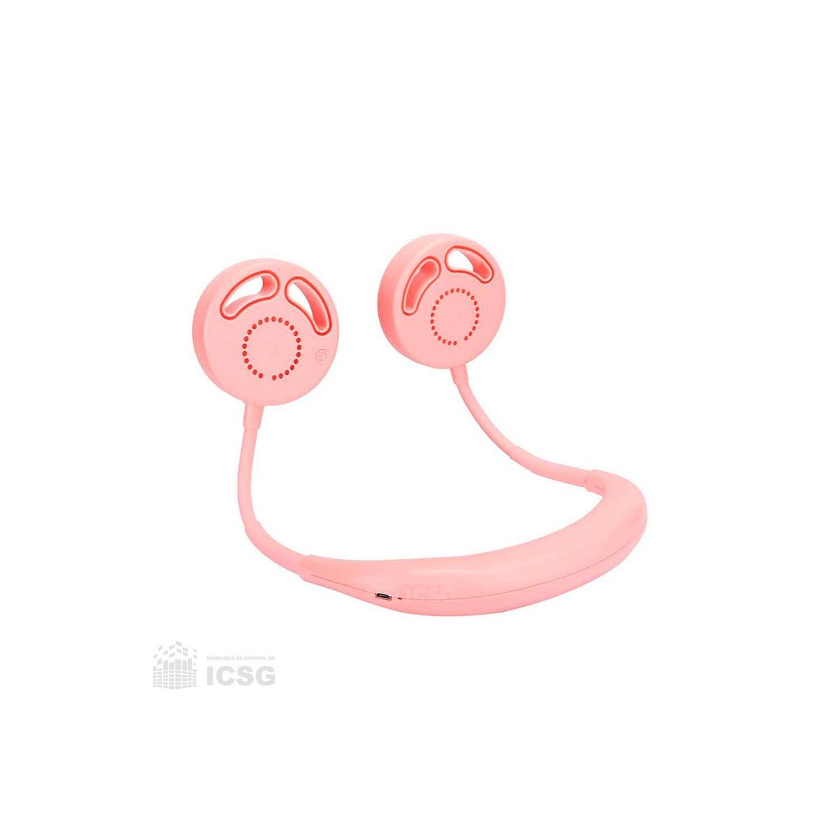 GENERICO - Mini Ventilador de Cuello Recargable Portátil Color Rosado