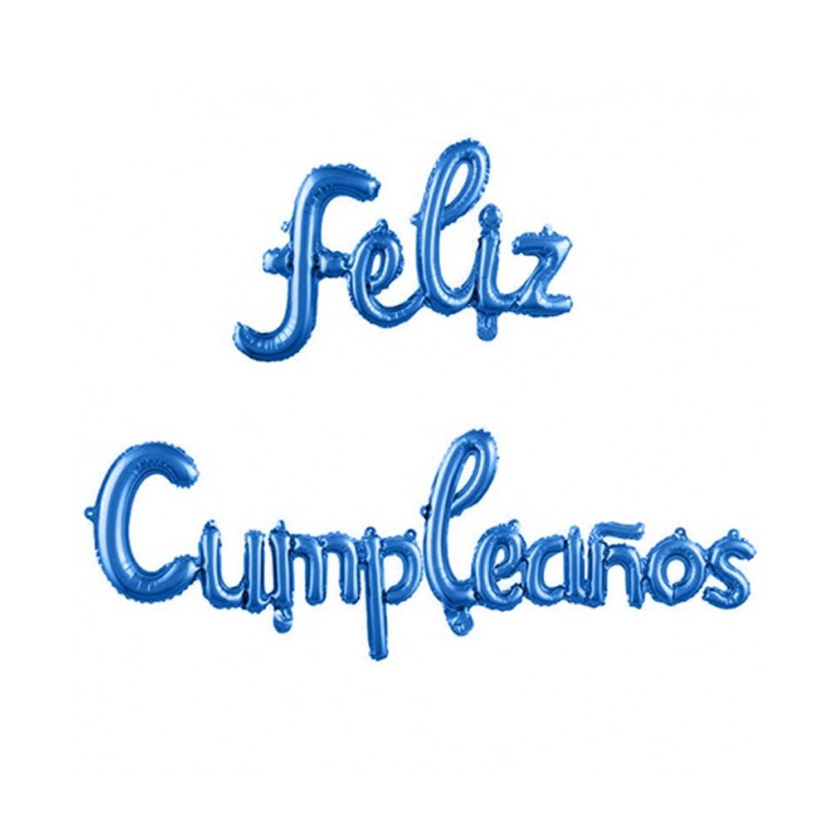 GENERICO - Globo de Letras Feliz Cumpleaños Azul 2 Piezas