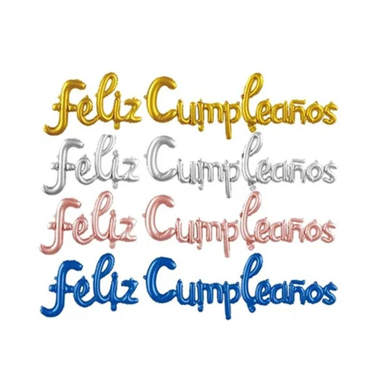 GENERICO - Globo de Letras Feliz Cumpleaños Azul 2 Piezas