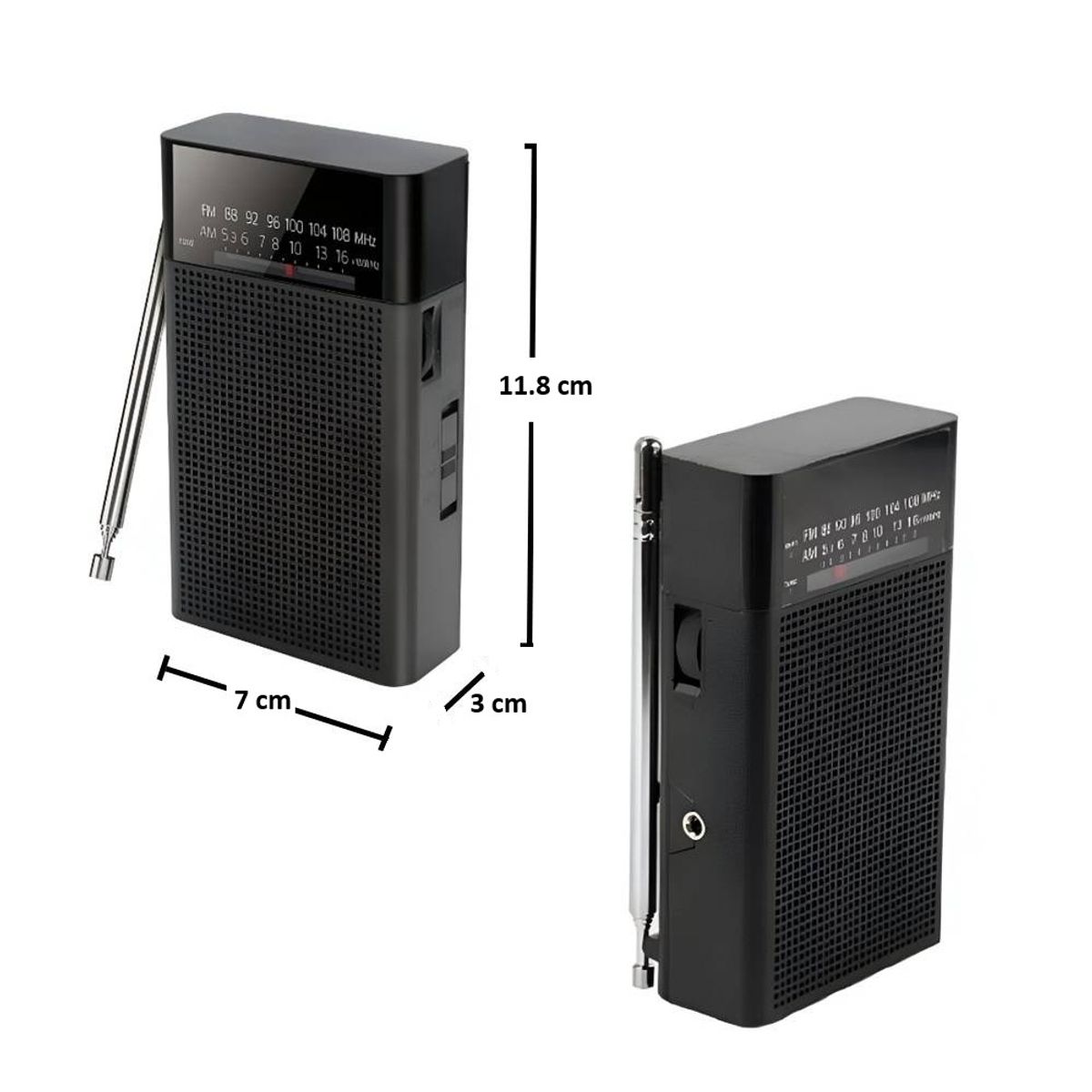 GENERICO - Radio Portatil a Pilas Modelo Retro AM/FM  Bossney