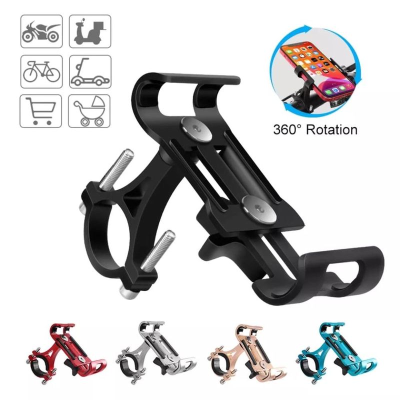 GENERICO - Holder Soporte para Celular 65 Aluminio 360° Bicicleta Moto Scooter