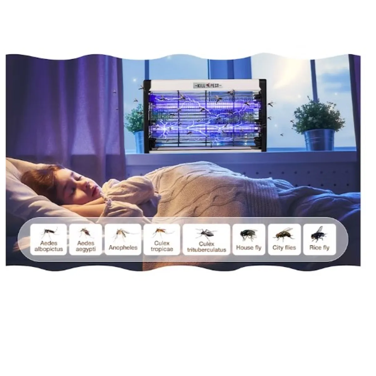 GENERICO - Panel matamosquito 12w insectocutor  zancudos polilla