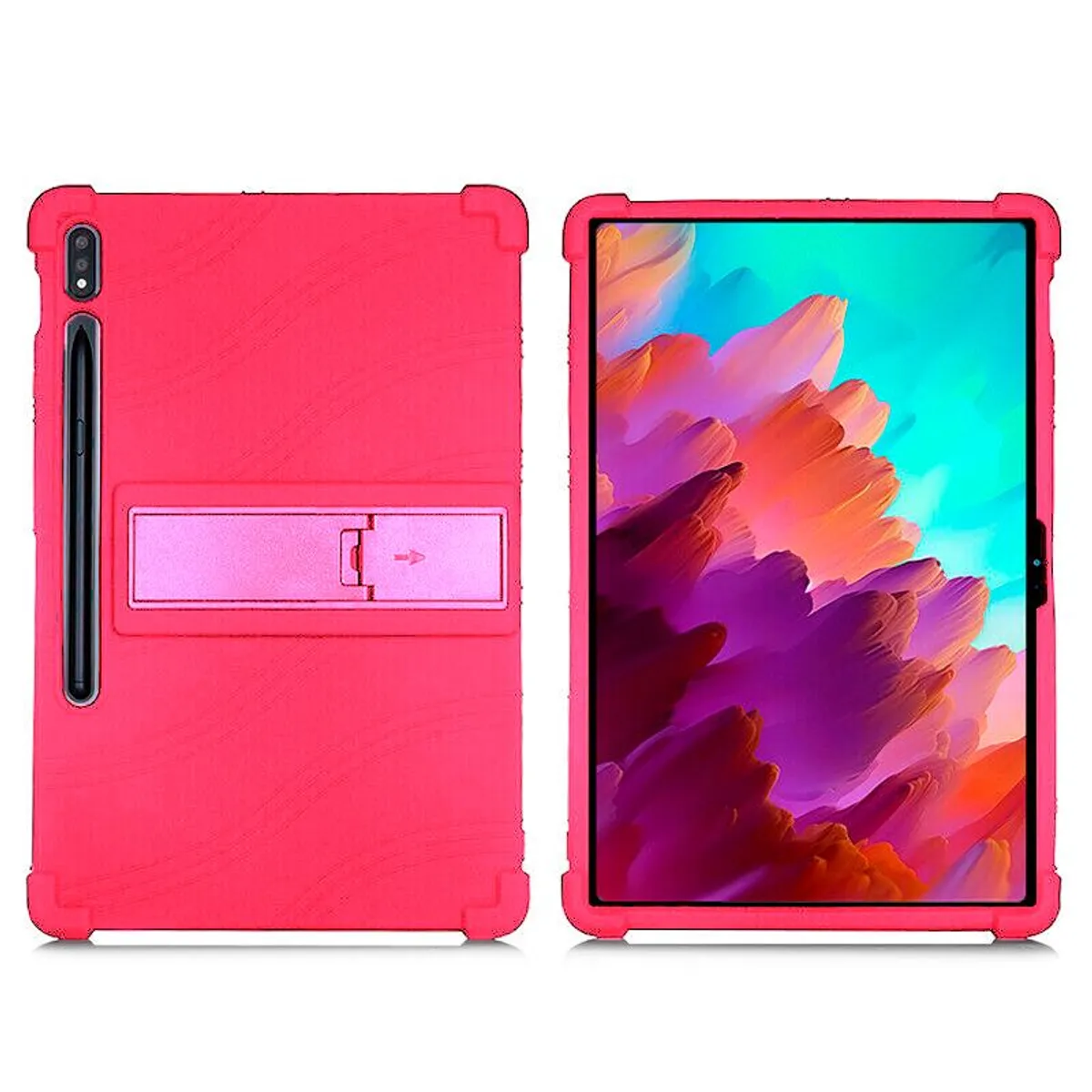 FUNDAANTIGOLPES - Funda de Silicona para Samsung Galaxy Tab S7 FE - Fucsia