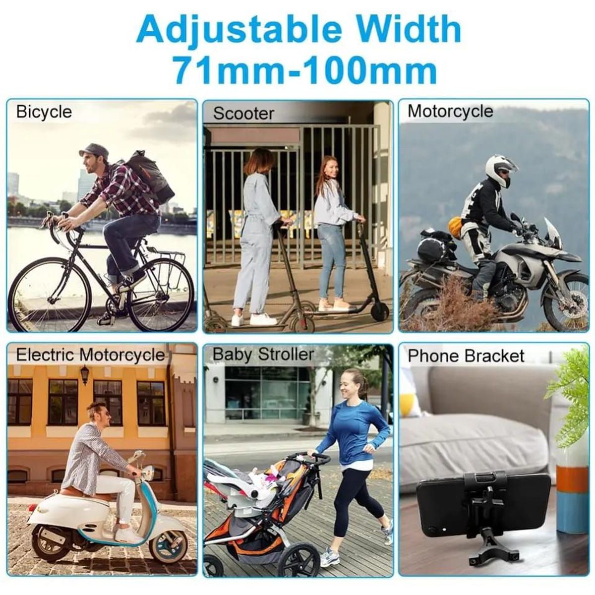 GENERICO - Holder Soporte para Celular 65 Aluminio 360° Bicicleta Moto Scooter