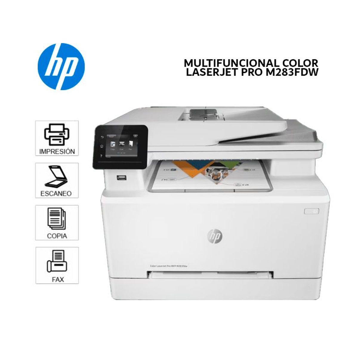 HP - Impresora HP Color Laserjet Pro MFP M283fdw Multifuncional 7KW75A