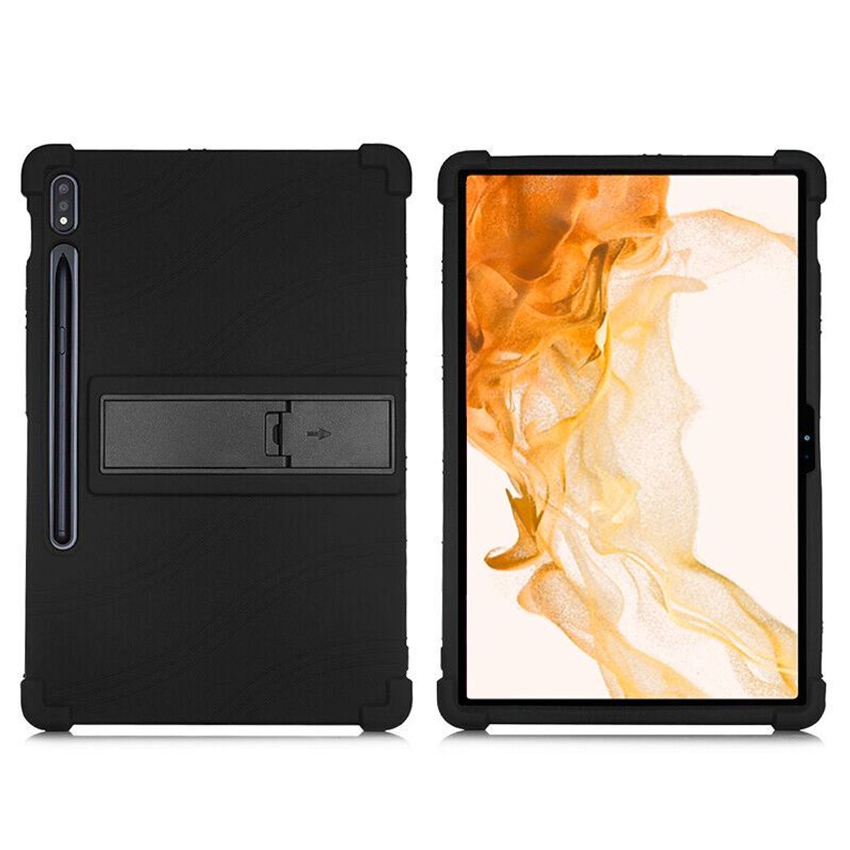 FUNDAANTIGOLPES - Funda de Silicona para Samsung Galaxy Tab S8 Plus - S7 Plus - Negro