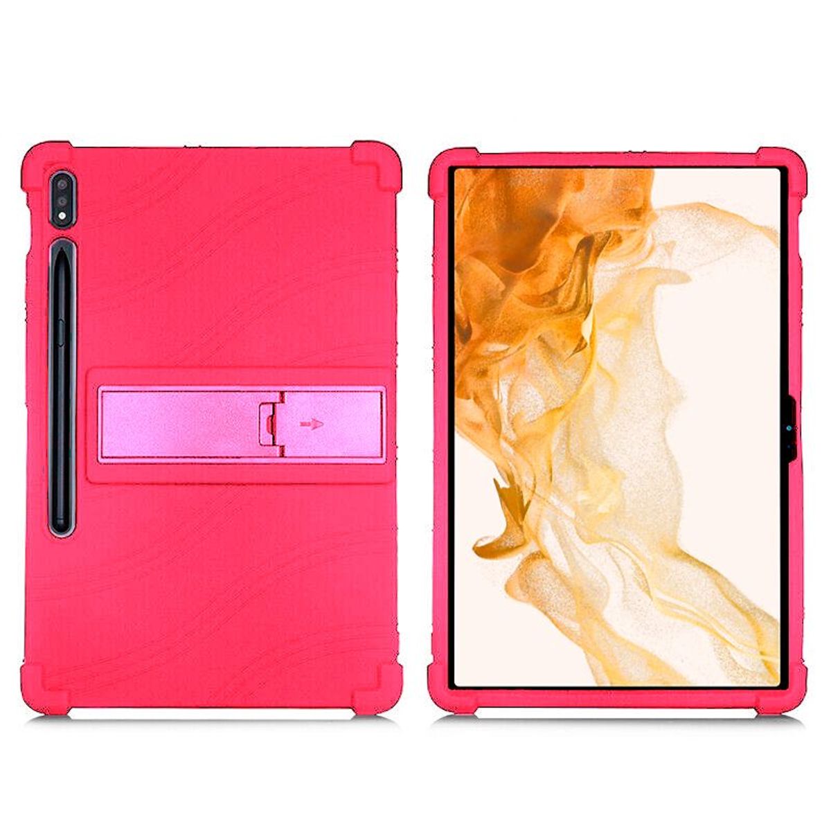 FUNDAANTIGOLPES - Funda de Silicona para Samsung Galaxy Tab S8 Plus - S7 Plus - Fucsia