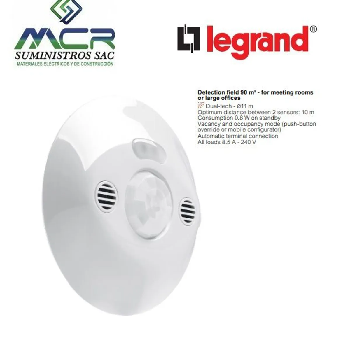 GENERICO - SENSOR DE MOVIMIENTO INTELIGENTE DIGITAL 360° 90M2 LEGRAND