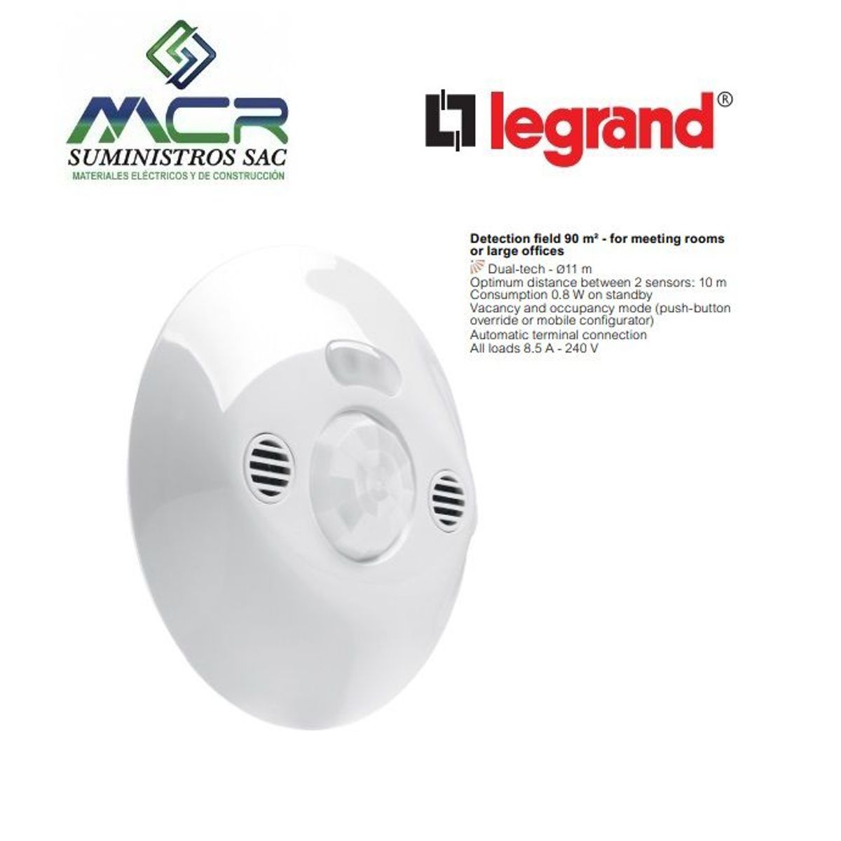 GENERICO - SENSOR DE MOVIMIENTO INTELIGENTE DIGITAL 360° 90M2 LEGRAND