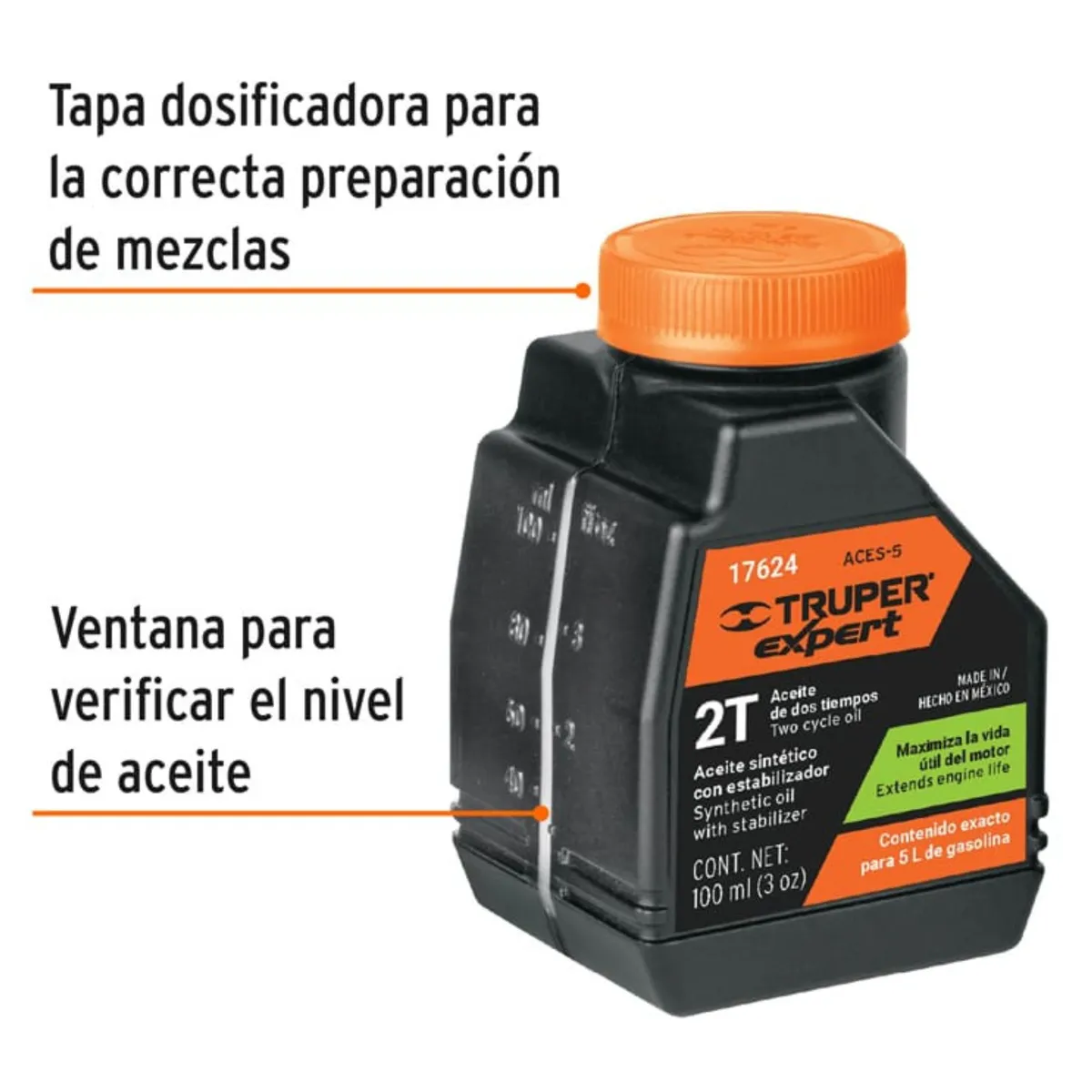 TRUPER - Aceite 2 tiempos para motores, 100 ml Truper
