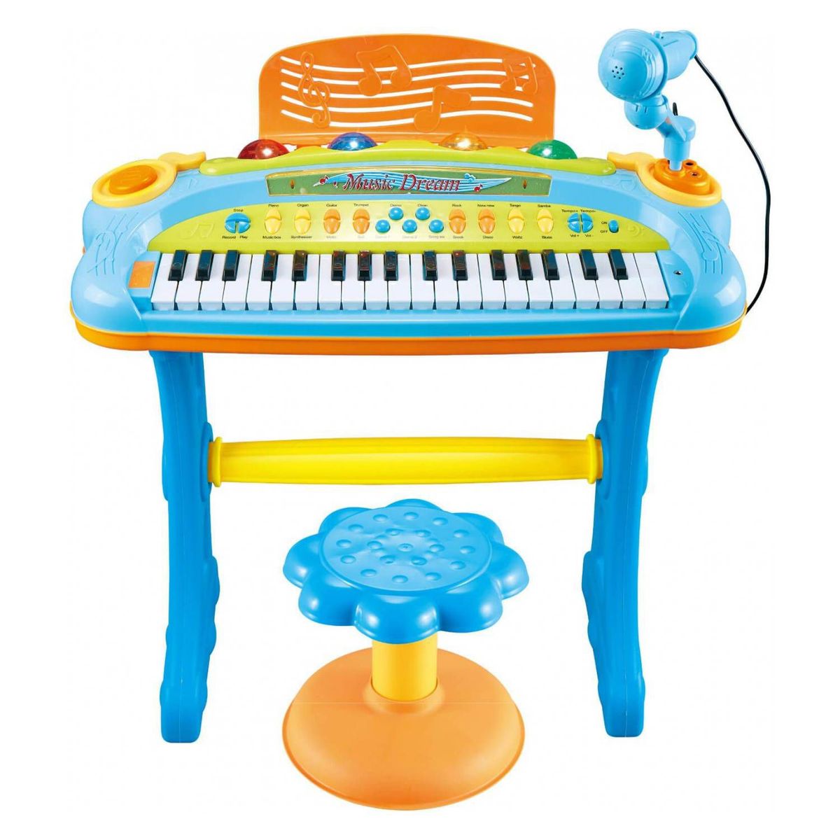 GENERICO - Pianito con Teclas Luces y Sonido Con Micrófono - GENERICO