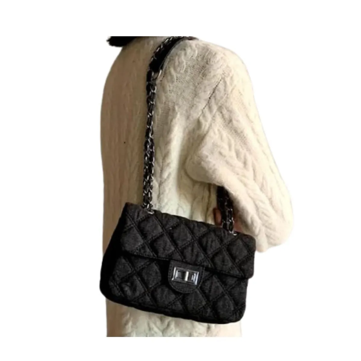 GENERICO - Bolso De Mano Cruzado Denim Blue Para Dama