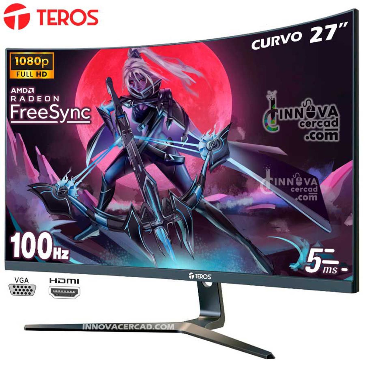 TEROS - Monitor Teros Curvo 27 TE-2730S Full HD 100HZ 5MS HDMI VGA