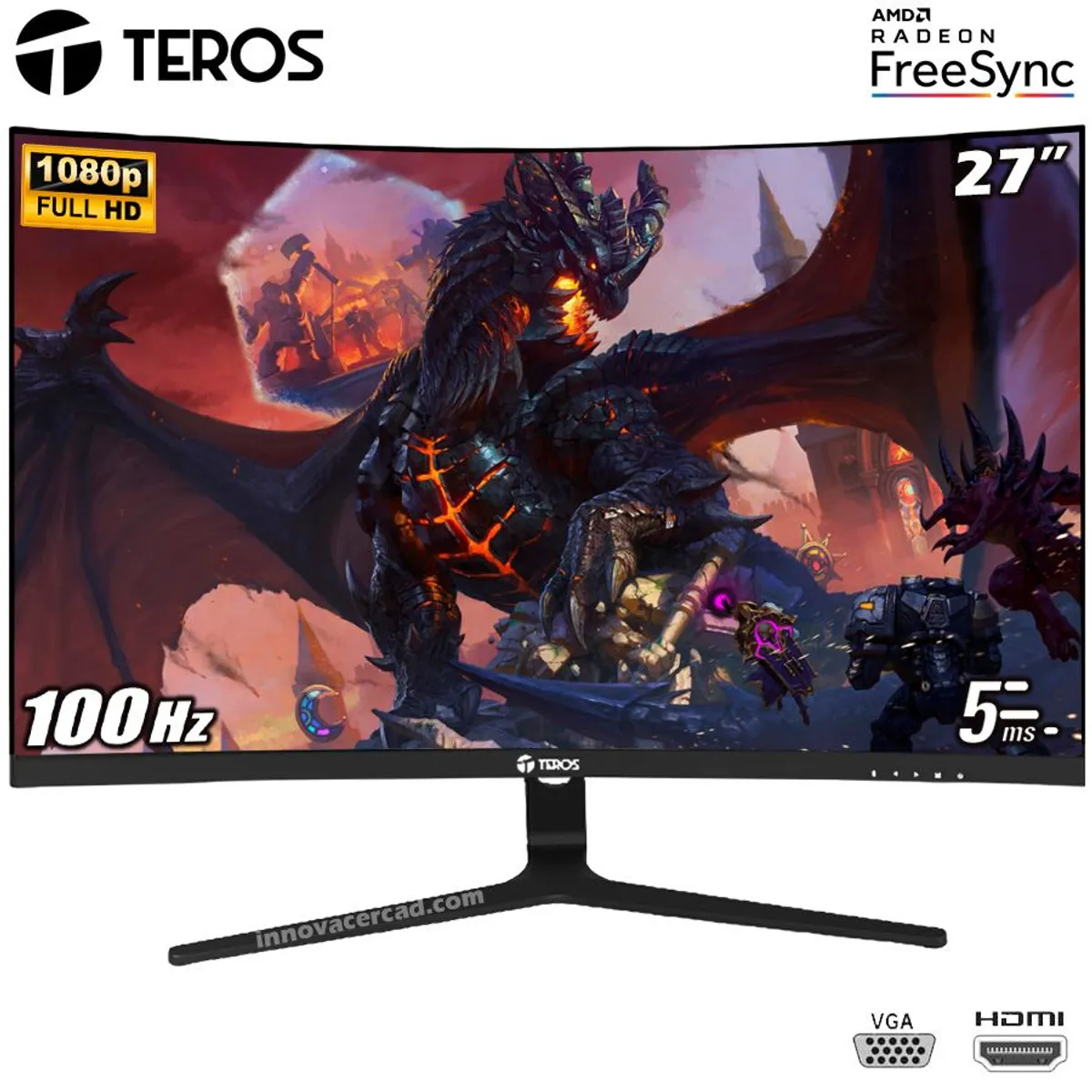 TEROS - Monitor Teros Curvo 27 TE-2730S Full HD 100HZ 5MS HDMI VGA