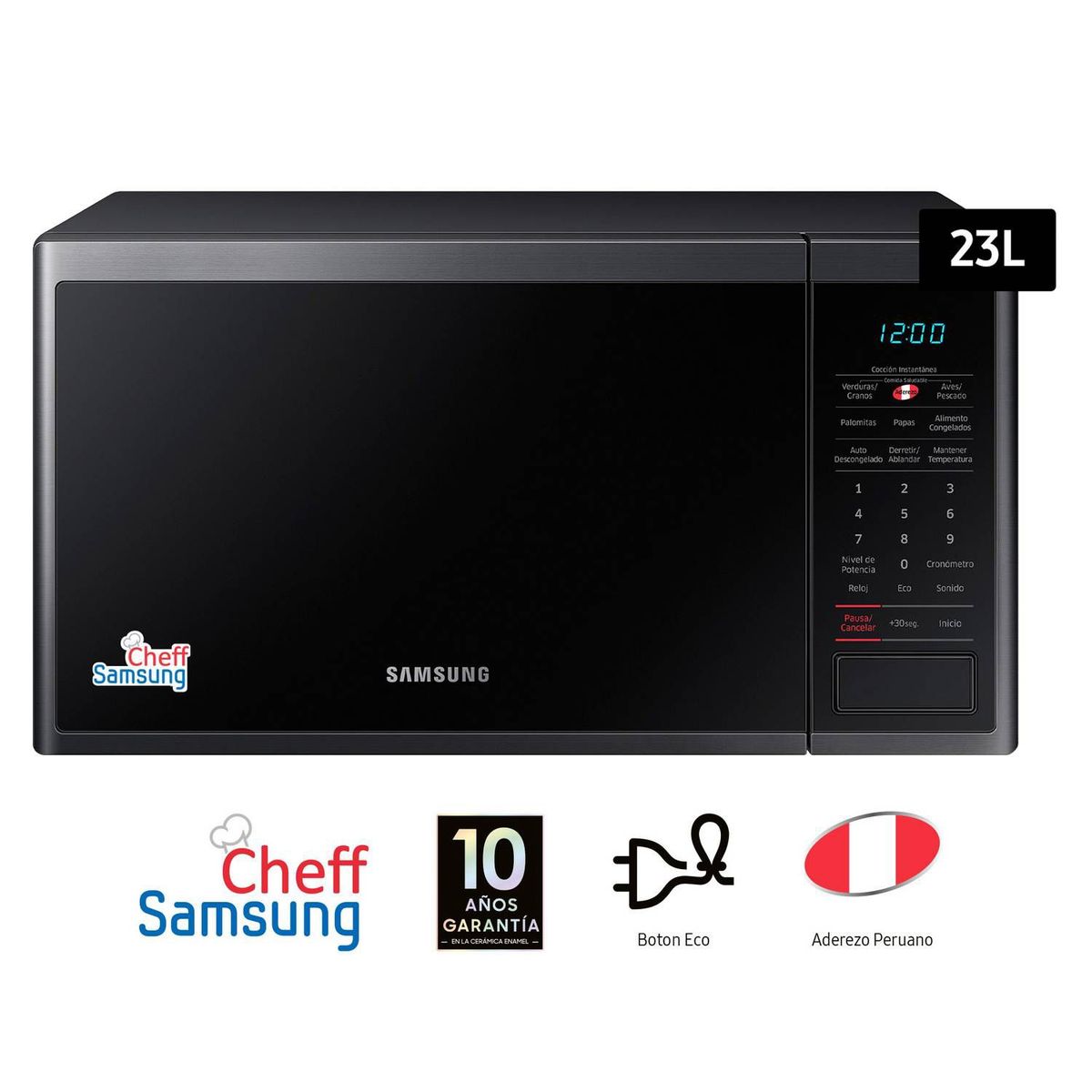 SAMSUNG - Horno Microondas Samsung 23Lt MS23J5133AGPE - Negro.