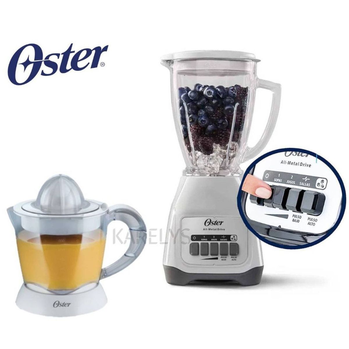 OSTER - Licuadora 2 Velocidades + Exprimidor de Cítrico 1 Lt Oster