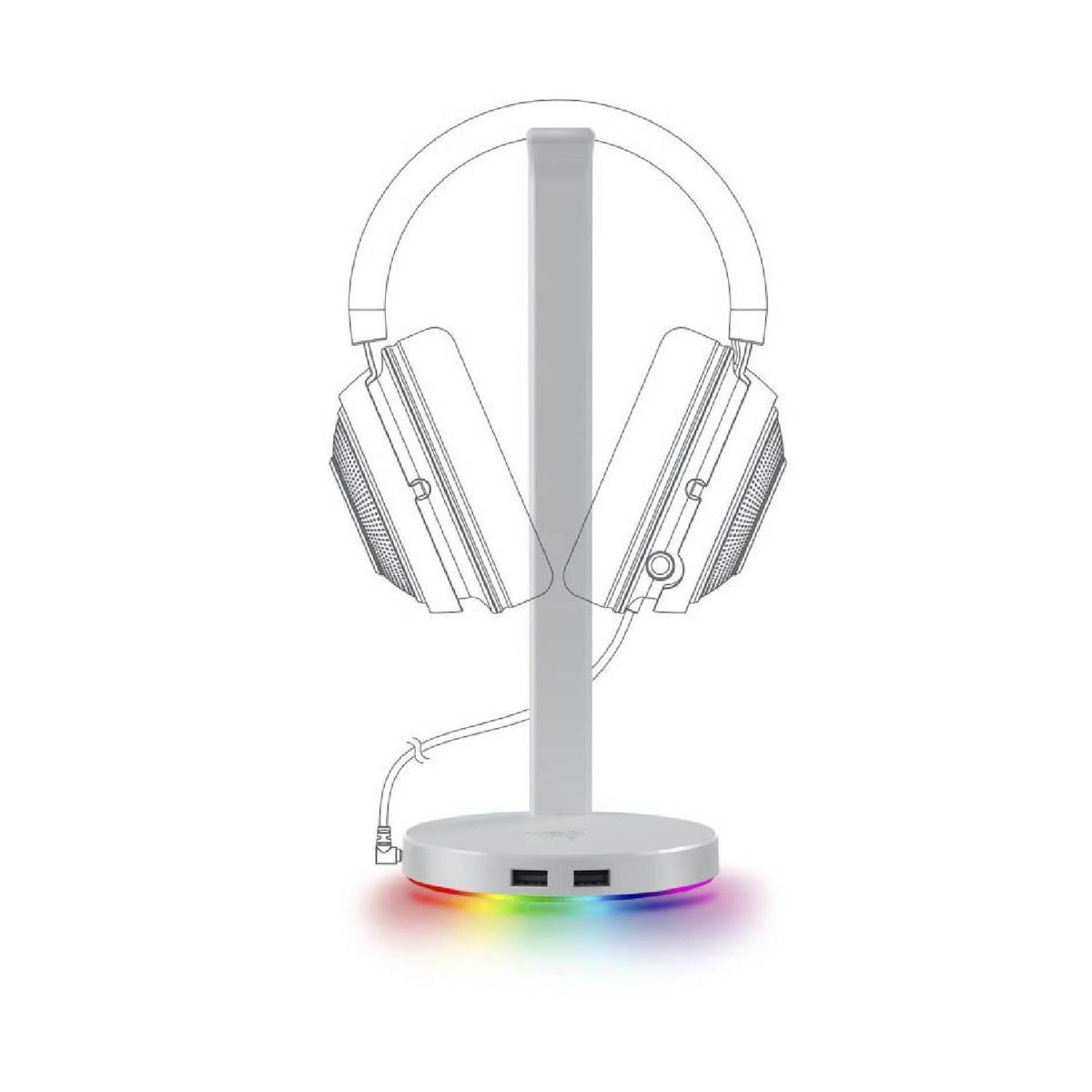 RAZER - Soporte para Audifono Razer Base Station V2 Chroma RGB Mercury