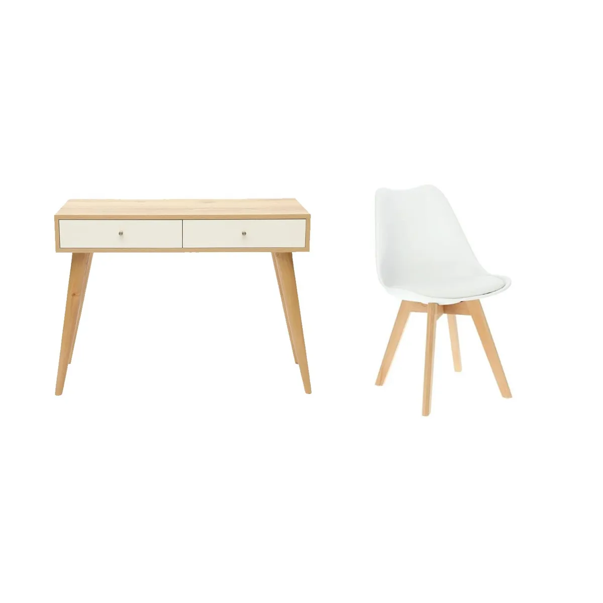 VENTITAS HOME - COMBO Escritorio  Silla Vintage Larizza Ventitas Home Blanco