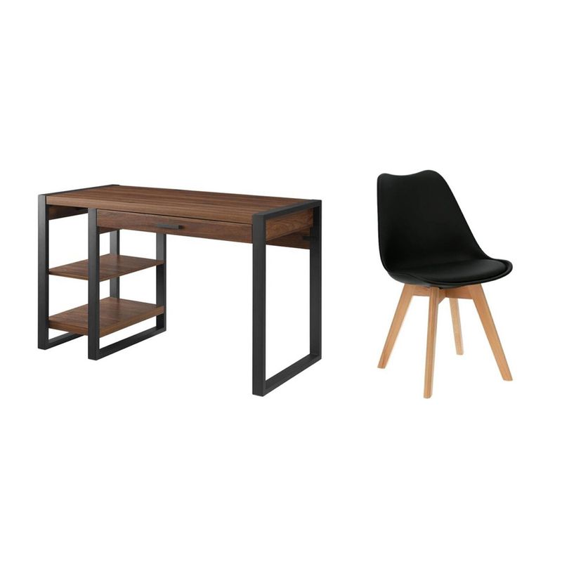 VENTITAS HOME - COMBO Escritorio  Silla Vintage Larizza Ventitas Home Negro