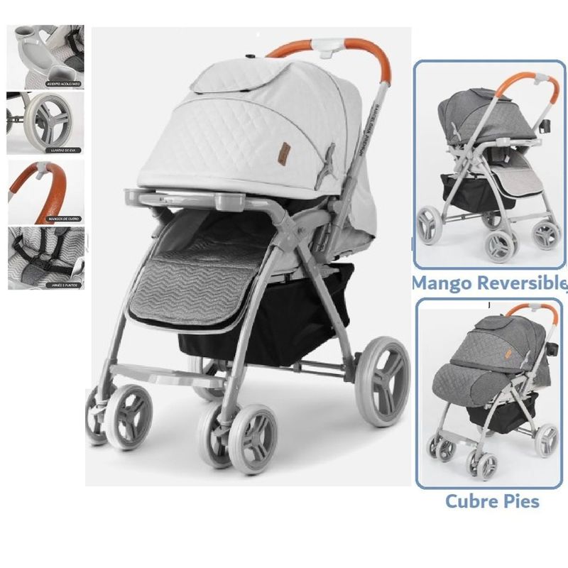 BABY HAPPY - Coche Cuna Reversible Barcelona Gris