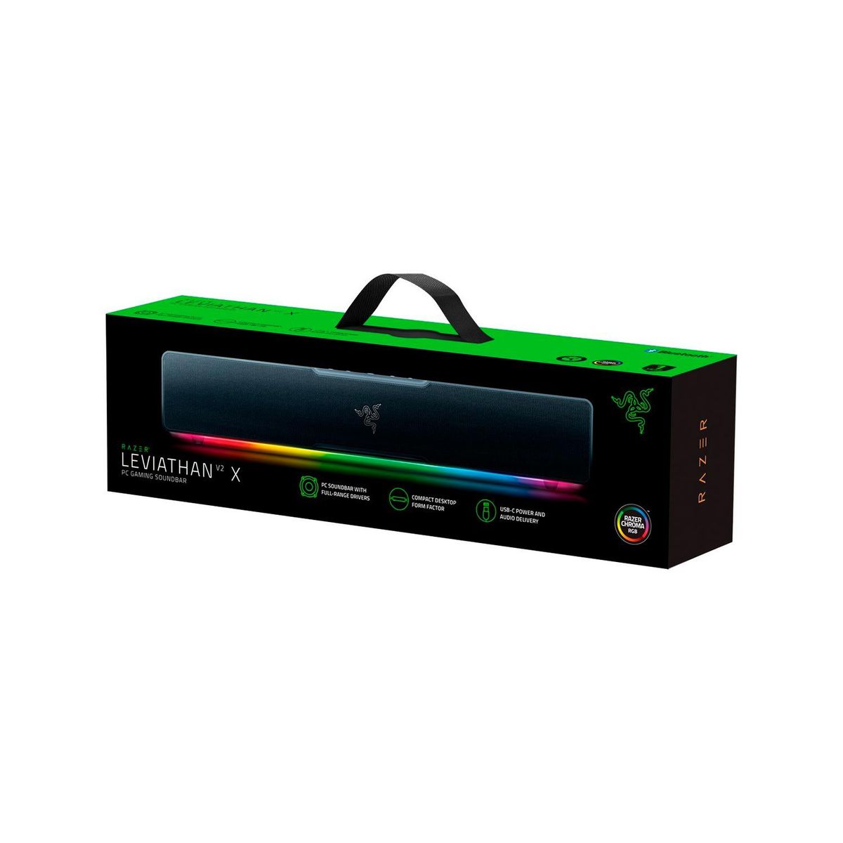 RAZER - Parlante Gamer Razer Leviathan V2 X Sound Bar Sw Bt Thx Chroma Black