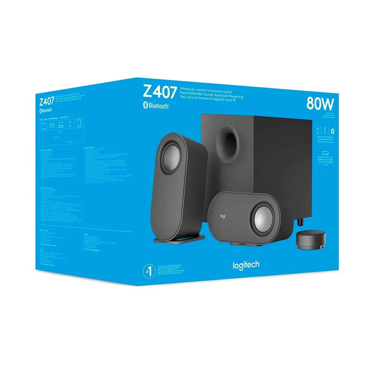 LOGITECH - Parlante Logitech Wireless Z407 2.1 40W Black