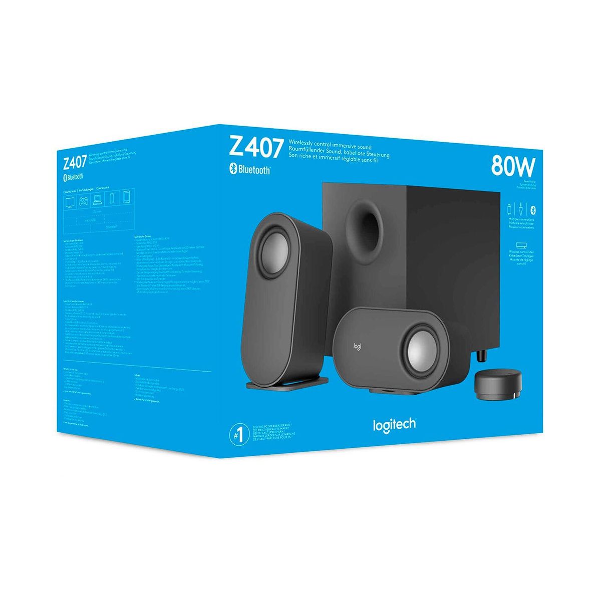 LOGITECH - Parlante Logitech Wireless Z407 2.1 40W Black