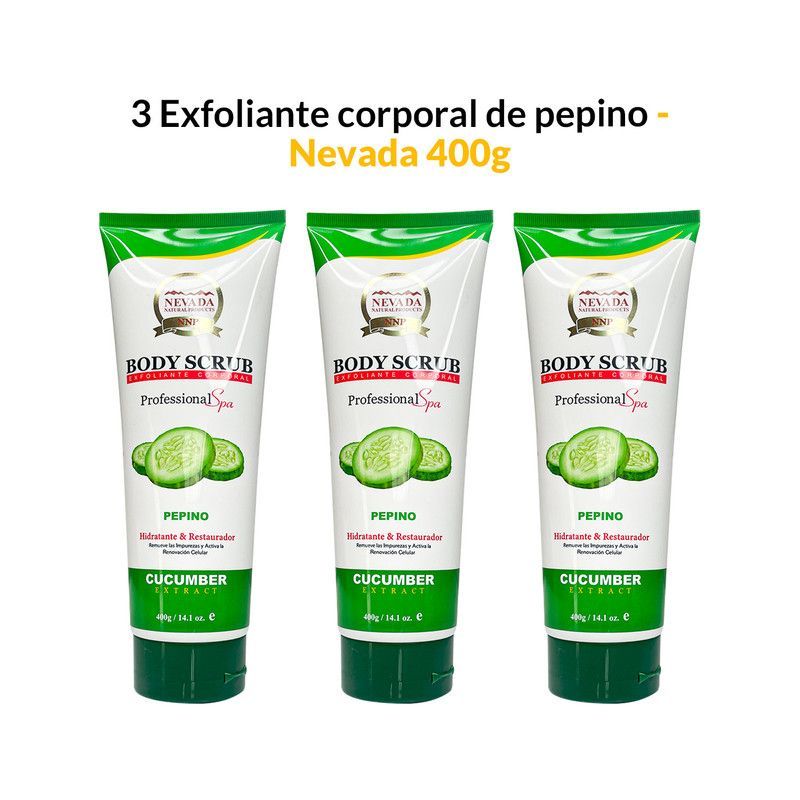NEVADA NATURAL PRODUCTS - 3 Exfoliante corporal de pepino 400g - Nevada