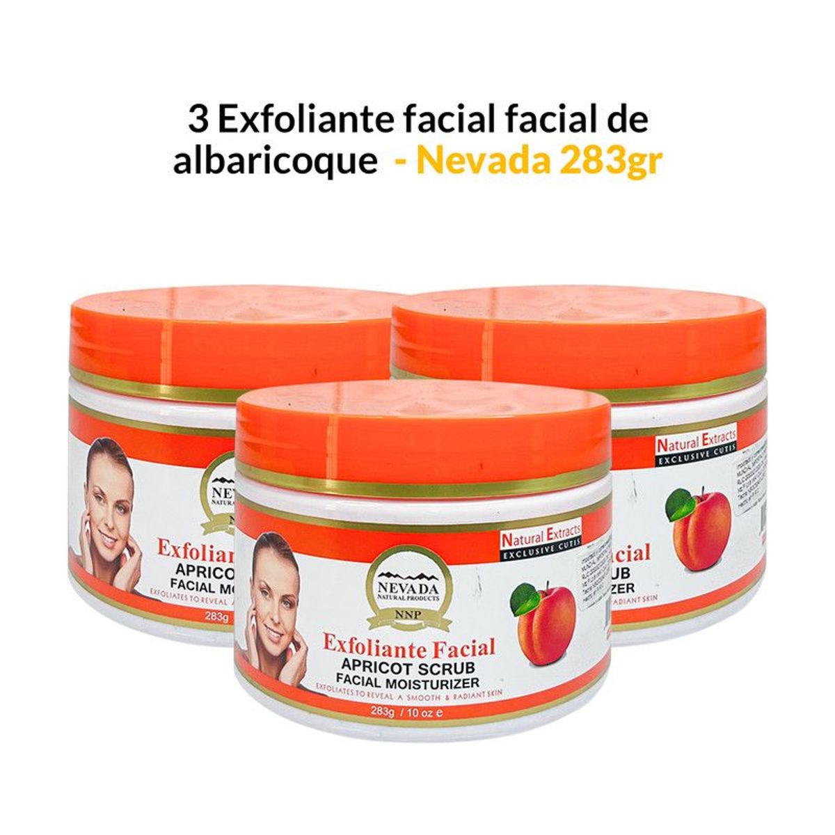 NEVADA NATURAL PRODUCTS - 3 Exfoliante facial de albaricoque 283g - Nevada.