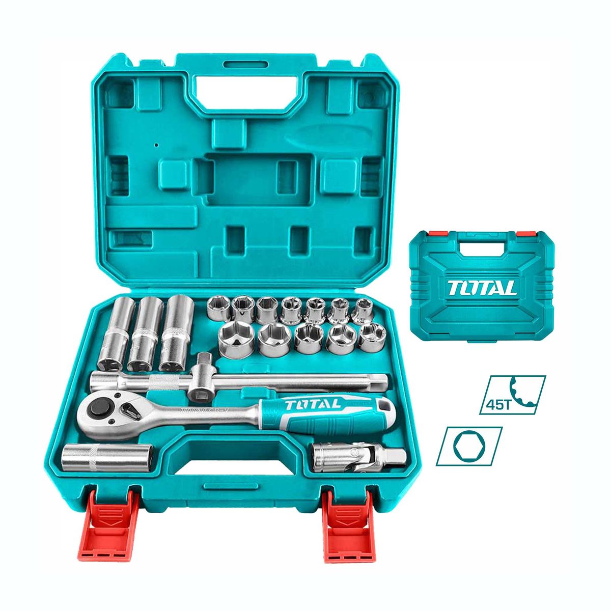 GENERICO - HERRAMIENTA TOTAL JUEGO DE DADOS DE ½ CARROS LLANTAS MOTOS