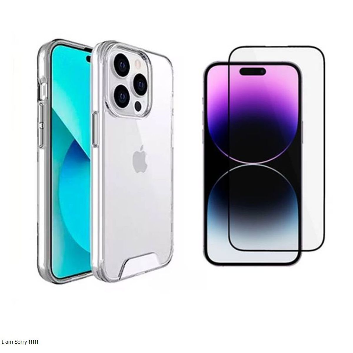 CASE - CASE SPACE TRANSPARENTE + MICA DE VIDRIO PARA IPHONE 13