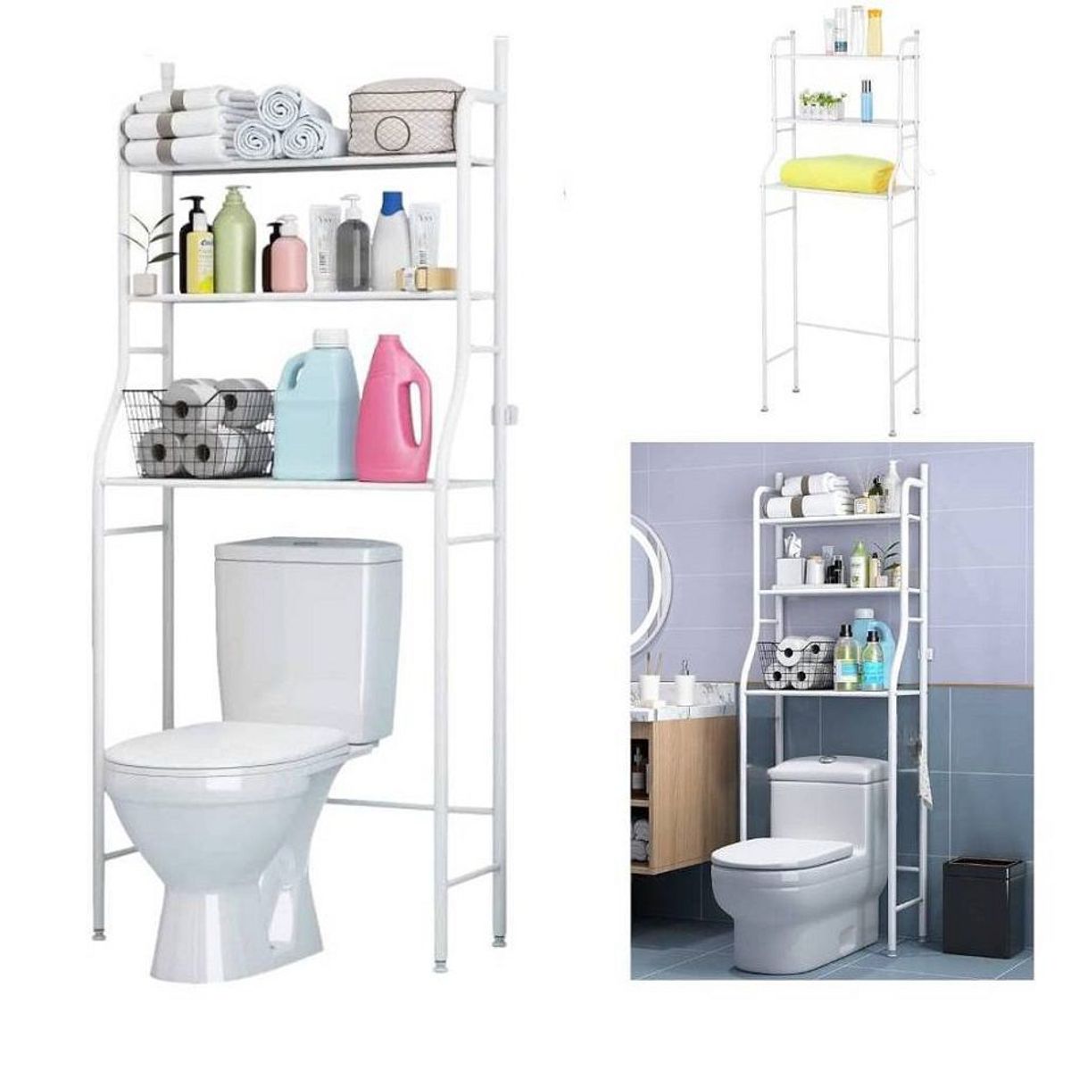 GENERICO - Estante Organizador Para Baño Inodoro Alta Calidad Blanco